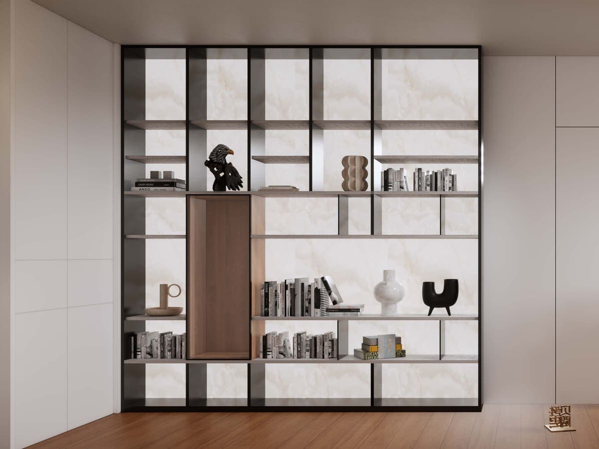 Display and storage cabinet project image with open shelving